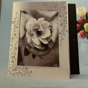 Martha Silver-Plated Photo Album with Floral Design